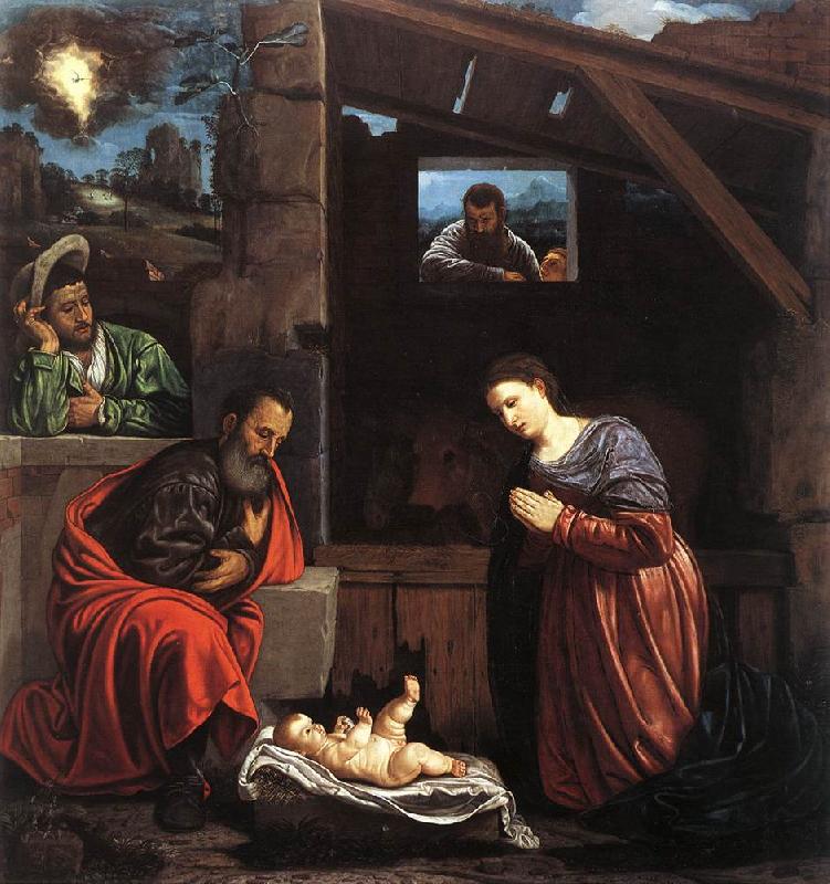 SAVOLDO, Giovanni Girolamo Adoration of the Shepherds sw Sweden oil painting art